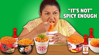 Mexican Moms eat the SPICIEST Noodles [upl. by Weir]