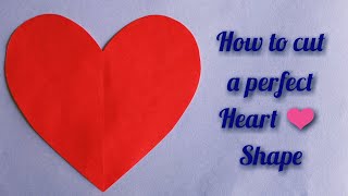 How To Cut A Perfect Heart❤️ shape  Make Easy Paper Heart  Pritis Art amp Craft [upl. by Tallula]