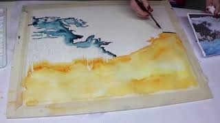 Mareggiataa Polignano  watercolor live tutorial [upl. by Okiram]