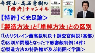 【特許】単純方法と製造方法との区別＋製造方法の特許権の及ぶ範囲 [upl. by Cece640]