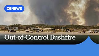 Outofcontrol bushfire threatens lives and properties north of Perth  ABC News [upl. by Kilar54]