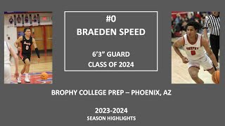 Braeden Speed 2024 Season Highlights  Brophy College Prep [upl. by Elicia]