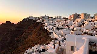 FIRA SANTORINI Caldera View Sunset Walk Tour  Santorini Greece in April 2024 [upl. by Ymmik256]