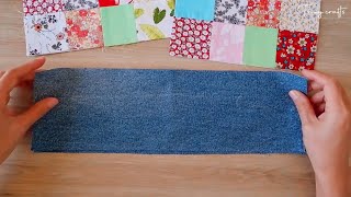 ✅ 2 ideas to make beautiful items from old jeans combining scrap fabric [upl. by Nelad]