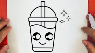 HOW TO DRAW A CUTE CUP DRINK STEP BY STEP DRAW CUTE THINGS [upl. by Hemingway]