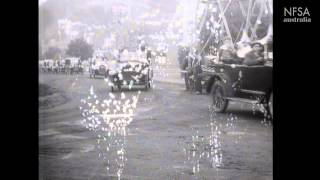 Procession of cars through Streets of Burnie c1925 [upl. by Blisse]