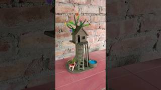 Beautiful tree house making with clay 🏡  clayhouse treehouse craft [upl. by Buck976]