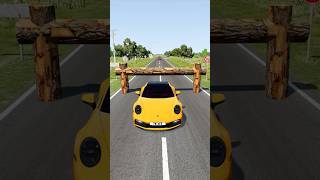 Colourful Cars vs Logs Trap  BeamNGDrive shorts beamng [upl. by Scheider]