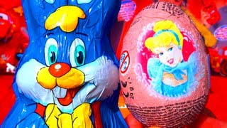 2 Toy Surprises Disney Princess Surprise Egg Unboxing amp Kinder Surprise Easter Bunny Rabbit Opening [upl. by Ennywg]