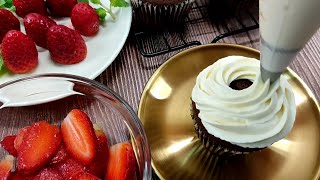 How to make Whipped Mascarpone Frosting  Stable for piping  No butter less sweet frosting [upl. by Mor]