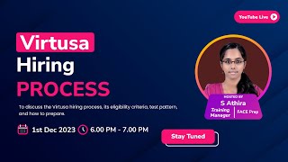 Virtusa Hiring Process  FACE Prep Placement Training Webinar [upl. by Maxma]