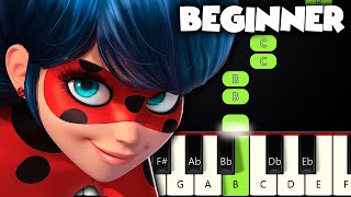 Miraculous Ladybug Theme  BEGINNER PIANO TUTORIAL  SHEET MUSIC by Betacustic [upl. by Notsyrb]