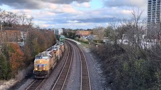 View from Above Wheaton IL freight🚂 Prairie Path bridge DPU [upl. by Borreri494]