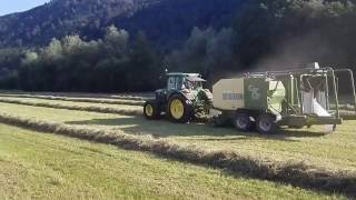 John deere 6420 and Krone 1500 baler [upl. by Llatsyrk]