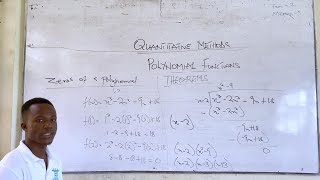 QUANTITATIVE METHODDSPOLYNOMIAL FUNCTIONS remainder theorem factor theorem zeros of polynomials [upl. by Alfons]