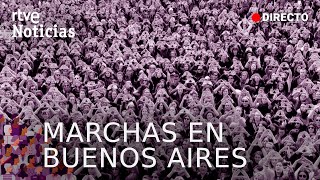 8MDÍA INTERNACIONAL DE LA MUJER Jornada de MARCHAS FEMINISTAS en BUENOS AIRES  RTVE [upl. by Aleron]