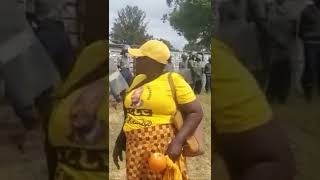 Zimbabwe police called to order by an angry citizen for blocking Chamisa rally in Marondera [upl. by Aneelehs665]