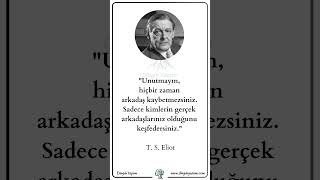 T S Eliot ‘un 3 Müthiş Sözü  T S Eliot  Dinginyasamcom anlamlısözler gününsözü [upl. by Plank]