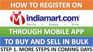 How To Register On IndiaMart How To Sell On Indiamart App [upl. by Elleral]