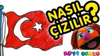 Nasıl Çizilir  Bayrak  Çocuklar İçin Resim Çizme  RÜYA OKULU [upl. by Akirahc]