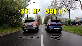 Mercedes A45 AMG vs Stage 1 Volkswagen Golf 8R Launch Control Race amp Revving [upl. by Cathrine]