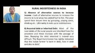 Session 41 Rural Indebtedness amp Causes in India [upl. by Llevron]