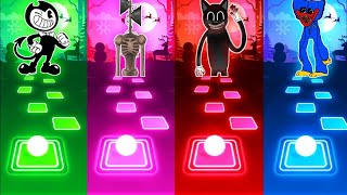 Bendy land vs Siren Head vs Cartoon Cat vs Huggy Wuggy  Tiles Hop EDM Rush [upl. by Adihahs]