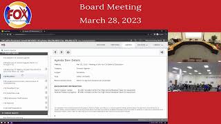 Fox C6 Board of Education Meeting  3282023 [upl. by Reuven]