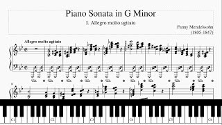 Fanny Mendelssohn Piano Sonata in G Minor I Allegro molto agitato  Fanny Hensel  Score Piano pdf [upl. by Meadows]