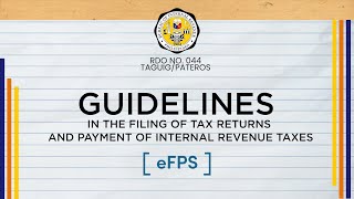 eFPS Filing of Tax Returns and Payment [upl. by Columba]