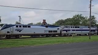 Amtrak Train Phase IV North East Corridor and Phase V Paint Scheme East Bound in Texas 21June2024 [upl. by Lauri300]