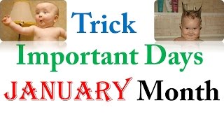 Tricks for Important Days amp Dates Of January [upl. by Tesil]