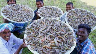 PRAWNS GRAVY Recipe  Villagers cooking Prawns Masala  Shrimp Curry  Healthy Village Food [upl. by Atiker]