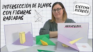 Clase de INTERSECCIÓN DE PLANOS CON FIGURAS en sistema diédrico [upl. by Soule]