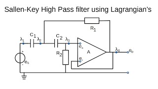 SallenKey High Pass Filter using Lagrangians [upl. by Anin]