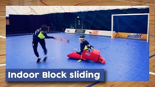 Indoor Goalie Block sliding  Hockey Heroes TV [upl. by Parish]