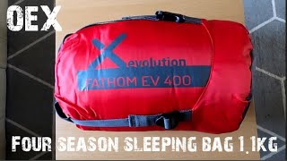 OEX fathom EV 400 four season sleeping bag  11kg  first thoughts amp Snugpak sleeper lite [upl. by Atwekk]