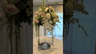 Tall Wedding Centerpiece using orchids roses hydrangeas and greenery [upl. by Aamsa]