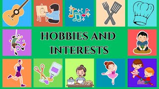 Hobbies Nd Interests for Kids with Sentences basic english for kidsbest learning for kids [upl. by Roobbie]