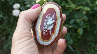 Antique French Victorian Hand Painted Porcelain Snuff Pill or Patch Box [upl. by Dorsman955]