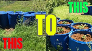 HOW TO MAKE HUGELKULTUR RAISED BEDS WITH USED BARRELS [upl. by Marih287]