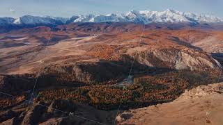 Aerial view of Mountain Altai in breathtaking autumn landscape [upl. by Ethyl]