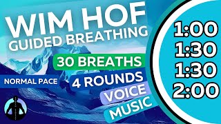 WIM HOF Guided Breathing Meditation  30 Breaths 4 Rounds Normal Pace  Up to 2min [upl. by Lagasse601]