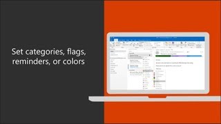 Set an email flag reminder or color in Outlook [upl. by Hawger]