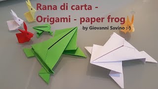 Rana di carta che salta Origami facile  Paper Frog jumping [upl. by Adiari953]