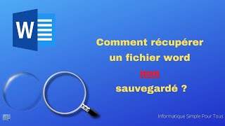 Comment récupérer un document non sauvegardé en word [upl. by Tutt]