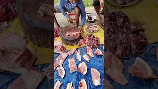 গাহৰি মাংস  Pork Best Cutting Village 🇮🇳 India Assam  Daily Assamese Mini Vlogs minivlog [upl. by Uzia]