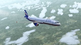 FSX Approach and landing in Minsk National Airport UMMS Airbus A321 Aeroflot  Russian Airlines [upl. by Primavera]