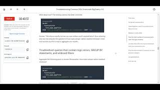 Troubleshooting Common SQL Errors with BigQuery v15Lab [upl. by Htebaile]