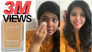 Lakme perfecting Liquid Foubdation  Review amp Application With Tips In TELUGU Affordable Foundation [upl. by Richey683]